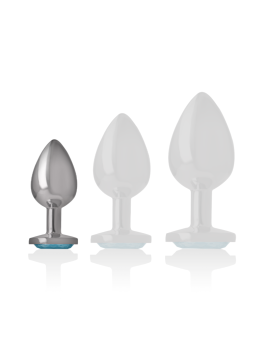 INTENSE PLUG ANAL METAL ALUMINIO CON CRISTAL AZUL TALLA S