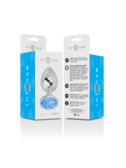 INTENSE PLUG ANAL METAL ALUMINIO CON CRISTAL AZUL TALLA S