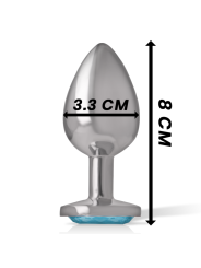 INTENSE PLUG ANAL METAL ALUMINIO CON CRISTAL AZUL TALLA M