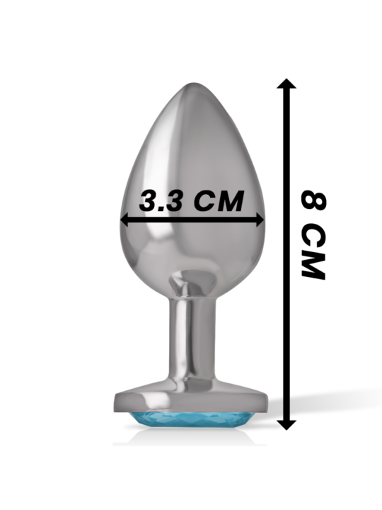 INTENSE PLUG ANAL METAL ALUMINIO CON CRISTAL AZUL TALLA M