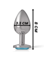 INTENSE PLUG ANAL METAL ALUMINIO CON CRISTAL AZUL TALLA M