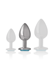 INTENSE PLUG ANAL METAL ALUMINIO CON CRISTAL AZUL TALLA M