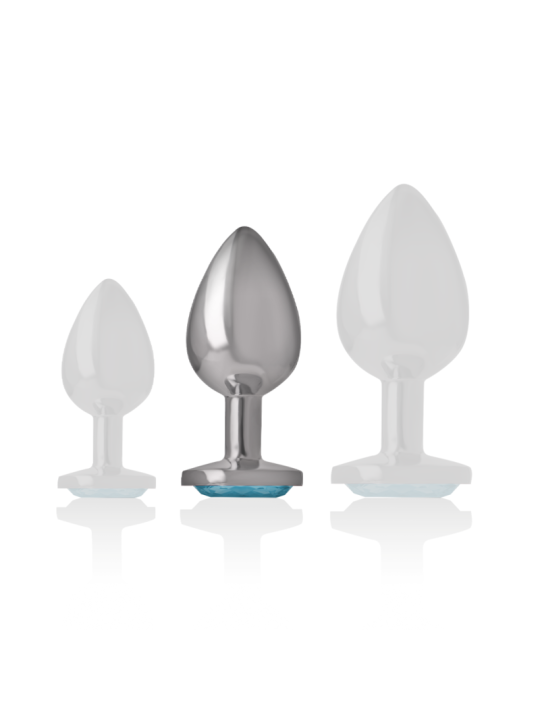 INTENSE PLUG ANAL METAL ALUMINIO CON CRISTAL AZUL TALLA M