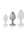 INTENSE PLUG ANAL METAL ALUMINIO CON CRISTAL AZUL TALLA M