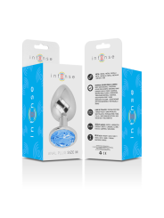 INTENSE PLUG ANAL METAL ALUMINIO CON CRISTAL AZUL TALLA M