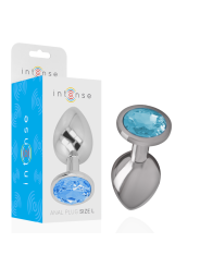 INTENSE PLUG ANAL METAL ALUMINIO CON CRISTAL AZUL TALLA L