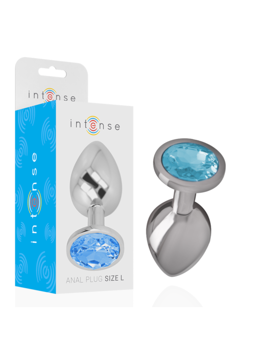 INTENSE PLUG ANAL METAL ALUMINIO CON CRISTAL AZUL TALLA L