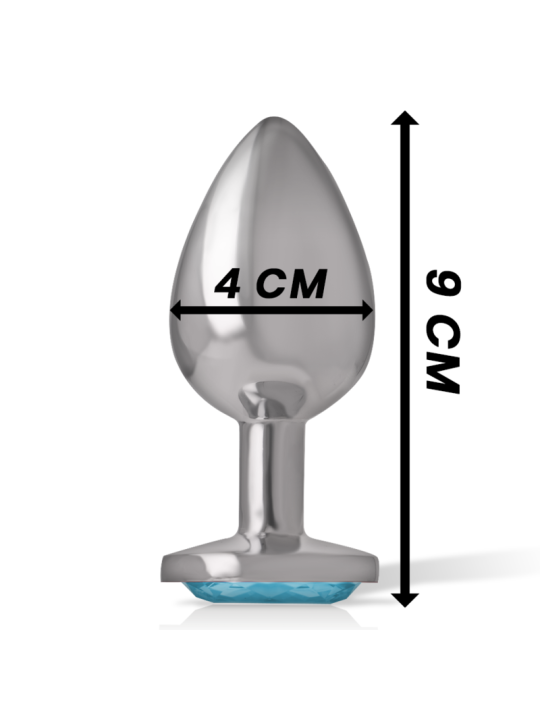 INTENSE PLUG ANAL METAL ALUMINIO CON CRISTAL AZUL TALLA L