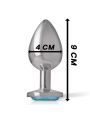 INTENSE PLUG ANAL METAL ALUMINIO CON CRISTAL AZUL TALLA L