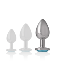 INTENSE PLUG ANAL METAL ALUMINIO CON CRISTAL AZUL TALLA L