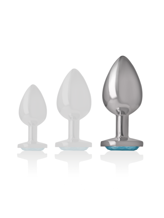 INTENSE PLUG ANAL METAL ALUMINIO CON CRISTAL AZUL TALLA L
