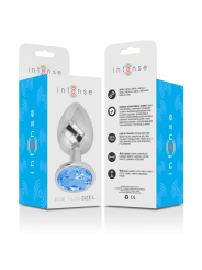 INTENSE PLUG ANAL METAL ALUMINIO CON CRISTAL AZUL TALLA L