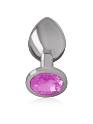 INTENSE PLUG ANAL METAL ALUMINIO CON CRISTAL ROSA TALLA S