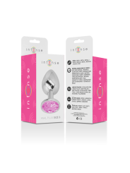 INTENSE PLUG ANAL METAL ALUMINIO CON CRISTAL ROSA TALLA S