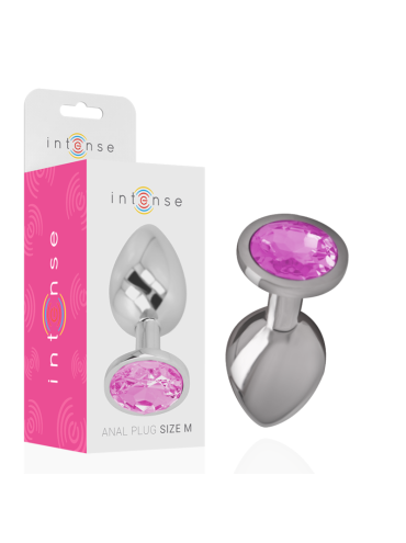 INTENSE PLUG ANAL METAL ALUMINIO CON CRISTAL ROSA TALLA M