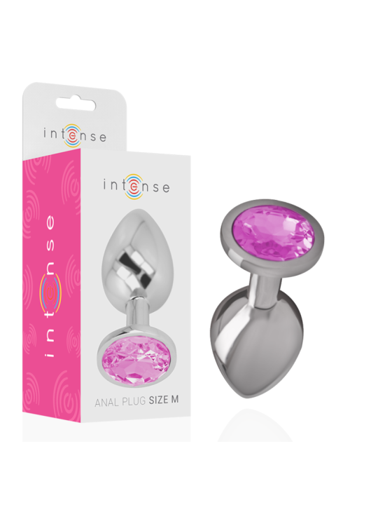 INTENSE PLUG ANAL METAL ALUMINIO CON CRISTAL ROSA TALLA M