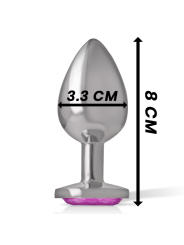 INTENSE PLUG ANAL METAL ALUMINIO CON CRISTAL ROSA TALLA M