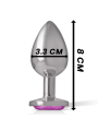 INTENSE PLUG ANAL METAL ALUMINIO CON CRISTAL ROSA TALLA M