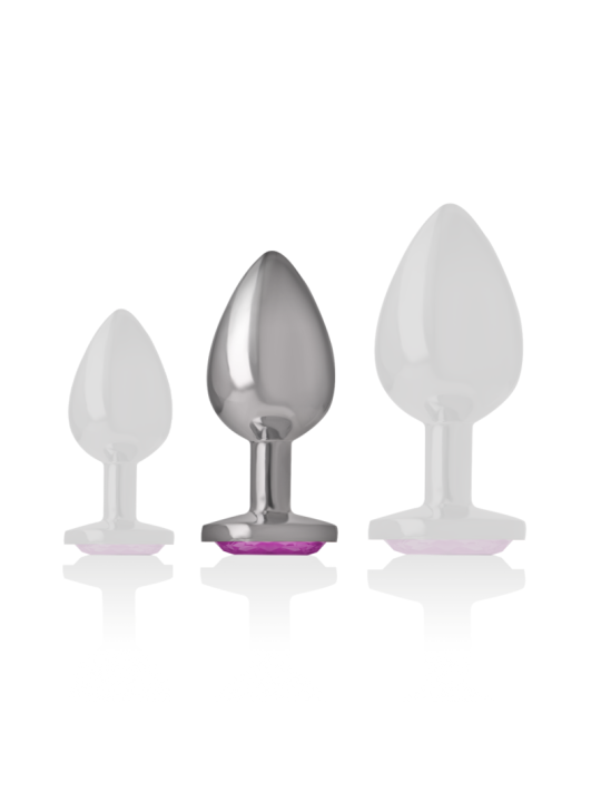 INTENSE PLUG ANAL METAL ALUMINIO CON CRISTAL ROSA TALLA M