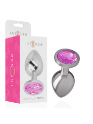 INTENSE PLUG ANAL METAL ALUMINIO CON CRISTAL ROSA TALLA L
