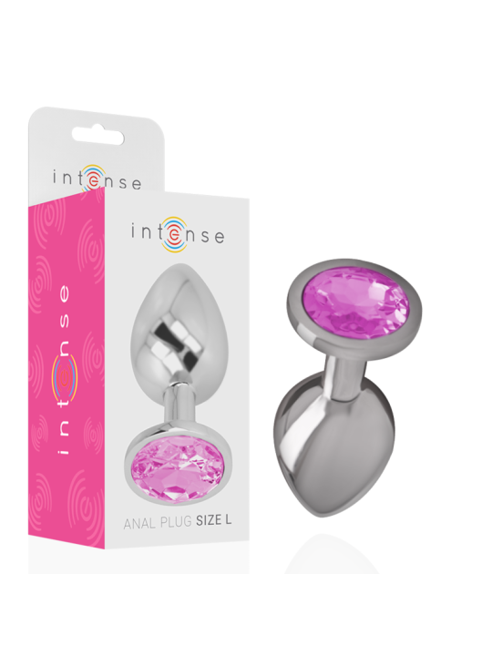 INTENSE PLUG ANAL METAL ALUMINIO CON CRISTAL ROSA TALLA L