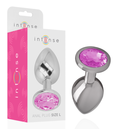 INTENSE PLUG ANAL METAL ALUMINIO CON CRISTAL ROSA TALLA L