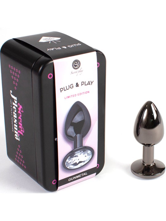 SECRETPLAY GUNMETAL BUTT PLUG TALLA S 7 CM