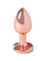 SECRETPLAY METAL BUTT PLUG ORO ROSA TALLA S 7 CM