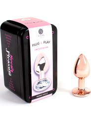 SECRETPLAY METAL BUTT PLUG ORO ROSA TALLA S 7 CM