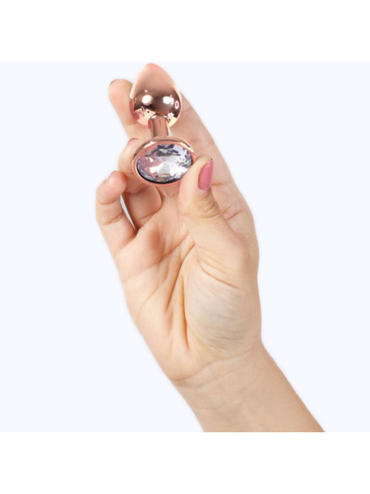 SECRETPLAY METAL BUTT PLUG ORO ROSA TALLA S 7 CM