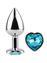 SECRETPLAY METAL BUTT PLUG CORAZON AZUL TALLA S 7 CM