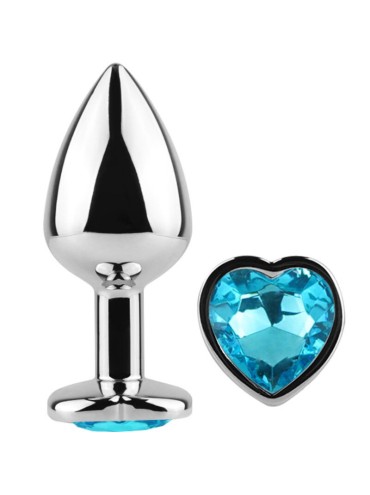 SECRETPLAY METAL BUTT PLUG CORAZON AZUL TALLA S 7 CM