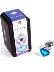 SECRETPLAY METAL BUTT PLUG CORAZON AZUL TALLA S 7 CM