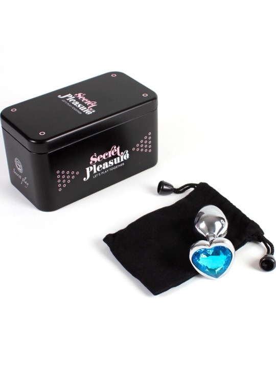 SECRETPLAY METAL BUTT PLUG CORAZON AZUL TALLA S 7 CM