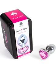 SECRETPLAY METAL BUTT PLUG CORAZON FUCSIA TALLA S 7 CM