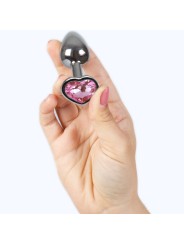 SECRETPLAY METAL BUTT PLUG CORAZON FUCSIA TALLA S 7 CM