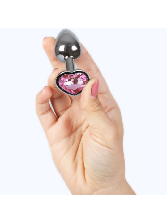 SECRETPLAY METAL BUTT PLUG CORAZON FUCSIA TALLA S 7 CM