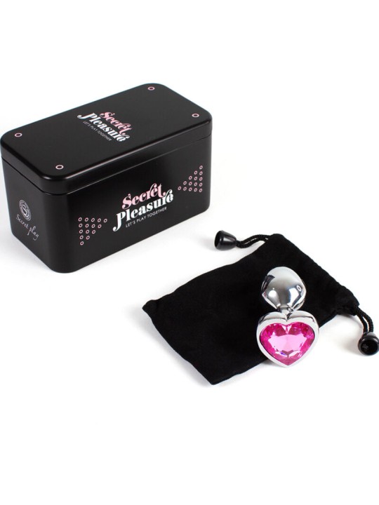 SECRETPLAY METAL BUTT PLUG CORAZON FUCSIA TALLA S 7 CM