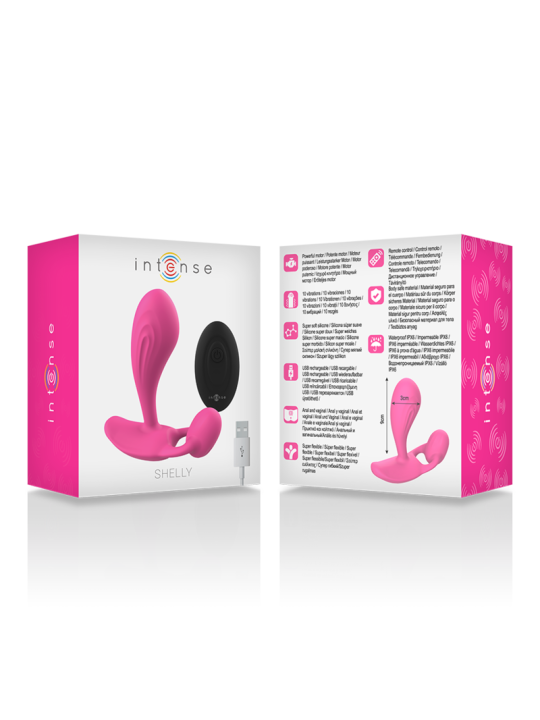 INTENSE SHELLY DUO ANAL PERINEO VAGINAL CLITORIS REMOTO ROSA