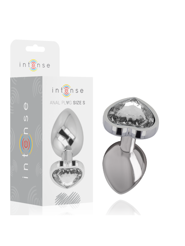 INTENSE PLUG ANAL METAL ALUMINIO CORAZON BLANCO TALLA S