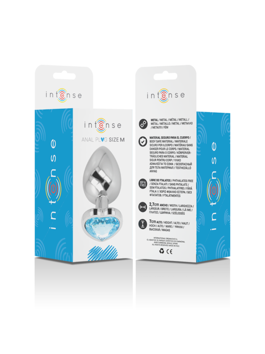 INTENSE PLUG ANAL METAL ALUMINIO CORAZON AZUL TALLA M