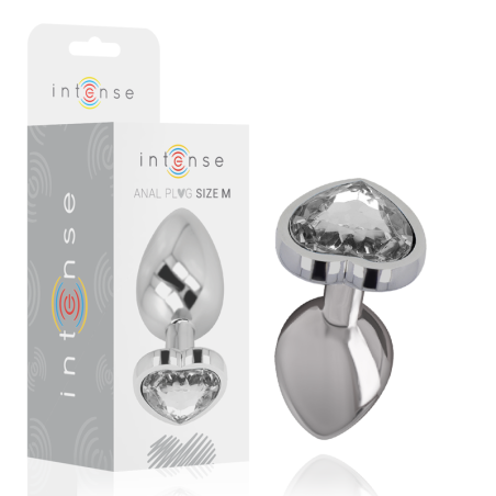 INTENSE PLUG ANAL METAL ALUMINIO CORAZON BLANCO TALLA M