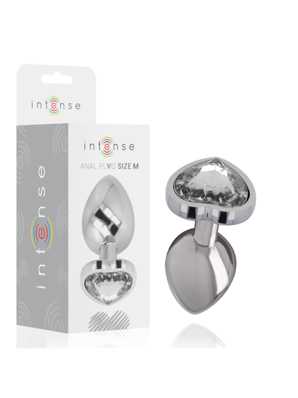 INTENSE PLUG ANAL METAL ALUMINIO CORAZON BLANCO TALLA M