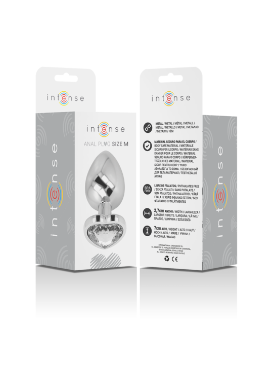 INTENSE PLUG ANAL METAL ALUMINIO CORAZON BLANCO TALLA M