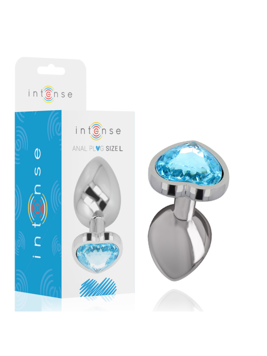 INTENSE PLUG ANAL METAL ALUMINIO CORAZON AZUL TALLA L