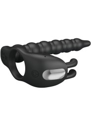PRETTY LOVE BLACKNEY ANILLO PENE CON PLUG VIBRADOR NEGRO