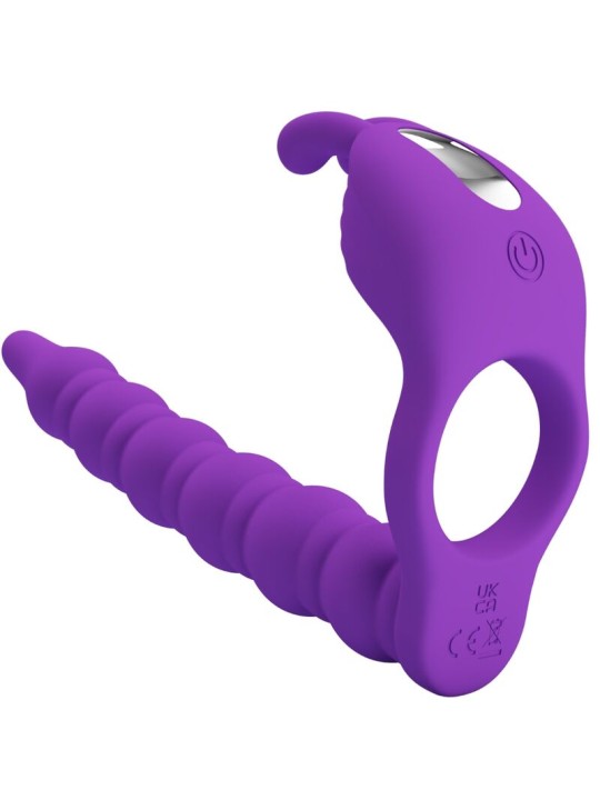 PRETTY LOVE BLACKNEY ANILLO PENE CON PLUG VIBRADOR LILA