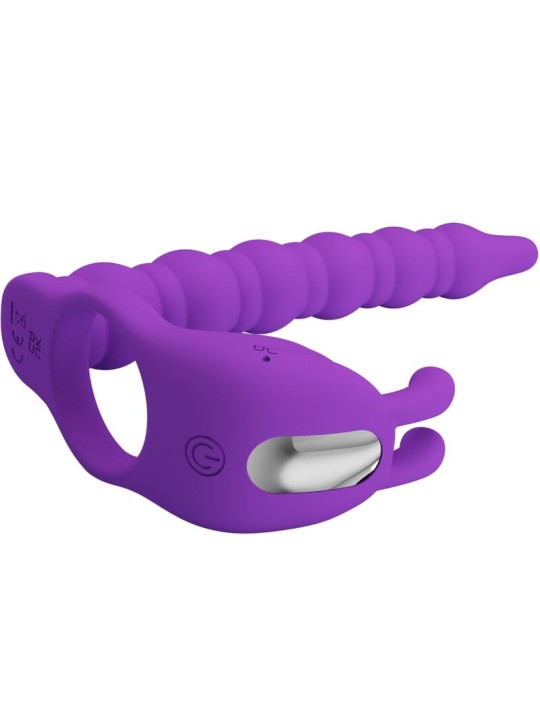 PRETTY LOVE BLACKNEY ANILLO PENE CON PLUG VIBRADOR LILA