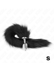KINK PLUG ANAL TALLA S 7 X 3 CM CON COLA SINTETICA 40 CM NEGRO