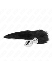 KINK PLUG ANAL TALLA M 8 X 35 CM CON COLA SINTETICA 40 CM NEGRO